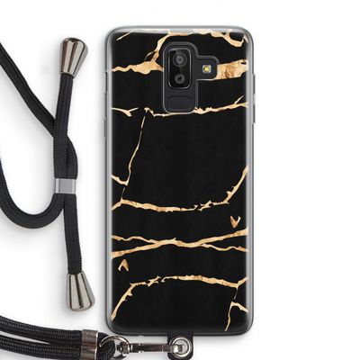 Gouden marmer: Samsung Galaxy J8 (2018) Transparant Hoesje met koord