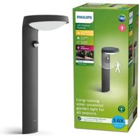 PHILIPS TYLA zonne-laadterminal, energieklasse A, bewegingsmelder, tot 250 lm, IP44 - Antraciet