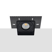 LED trimless spot kantelbaar GU10 COB 5Watt vierkant ZWART dimbaar