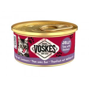 Voskes Jelly tonijn met zeebaars natvoer kat (24x85 g) 2 trays (48 x 85 g)