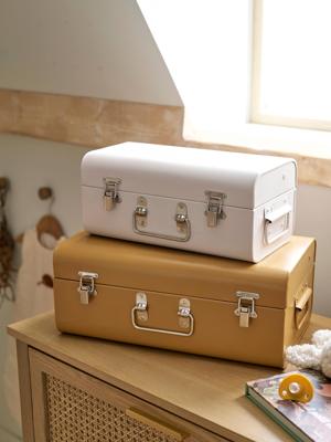 Set van 2 metalen koffers kaneel Set van 2 metalen koffers kaneel