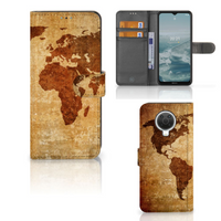 Nokia G10 | G20 Flip Cover Wereldkaart - thumbnail