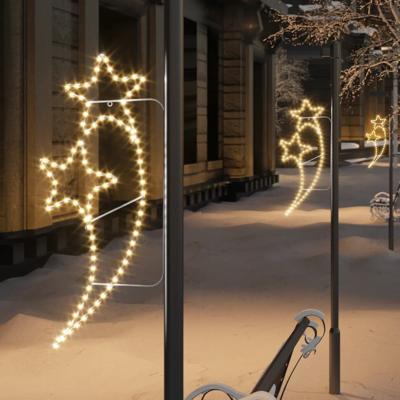 VidaXL Lichtkabels 2 st stervormig warmwit 125,5x53x4,5 cm