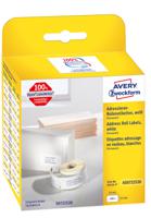 Avery-Zweckform Rol met etiketten Compatibel vervangt DYMO 11352, S0722520 54 x 25 mm Papier Wit 500 stuk(s) Permanent hechtend Adresetiketten AS0722520 - thumbnail