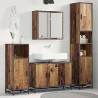 Badkamermeubelset 3 pcs Oud hout 90 x 33 x 60 cm Bewerkt hout