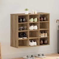 Schoenenkast artisanaal eikenkleurig 77.5 x 30 x 67 cm