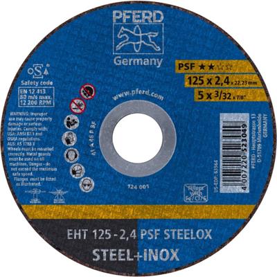 PFERD TOOLS PSF STEELOX 61721122 Doorslijpschijf recht 125 mm 25 stuk(s) RVS, Staal