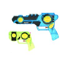 1x Waterpistolen/waterpistool blauw/groen 2 - delig van 26 cm kinderspeelgoed - thumbnail