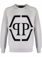 Philipp Plein sweat à logo imprimé - Gris