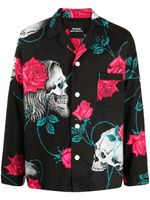 Yohji Yamamoto chemise en coton Wildside à imprimé tête de mort - Noir - thumbnail