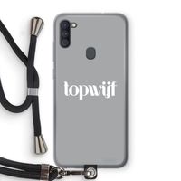 Topwijf Grijs Wit: Samsung Galaxy A11 Transparant Hoesje met koord