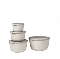 Set van 4 Mepal multikommen rond Cirqula nordic white 500 ml + 1000 ml + 2000 ml + 3000 ml