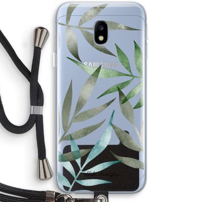 Tropical watercolor leaves: Samsung Galaxy J3 (2017) Transparant Hoesje met koord