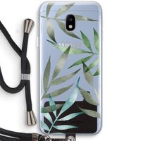 Tropical watercolor leaves: Samsung Galaxy J3 (2017) Transparant Hoesje met koord