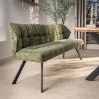 LifestyleFurn Eetkamerbank 'Thandie' Hoven stof, 180cm, kleur Groen
