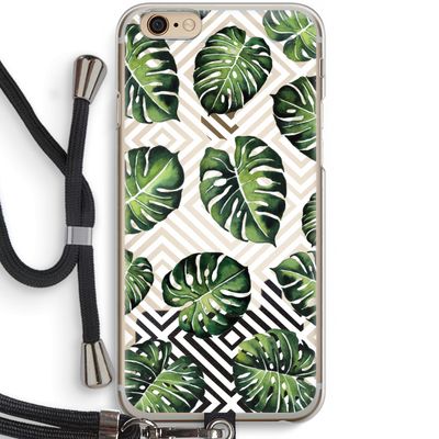 Geometrische jungle: iPhone 6 / 6S Transparant Hoesje met koord