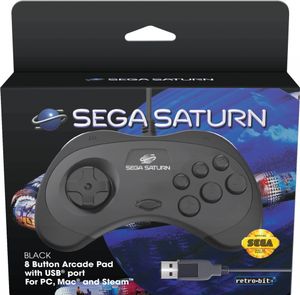 Retro-Bit - SEGA Saturn USB Controller (Black)