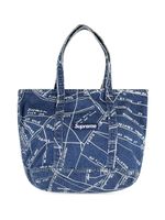 Supreme sac cabas Gonz Map en denim - Bleu