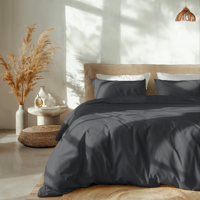 Dekbedovertrek Percale Katoen Uni Antraciet Effen 200x200 Cm Dreamhouse - Dekbed-Discounter.nl