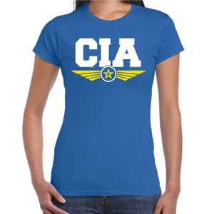 CIA agent tekst t-shirt blauw voor dames