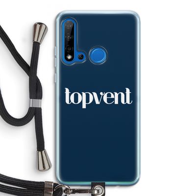 Topvent Navy: Huawei P20 Lite (2019) Transparant Hoesje met koord