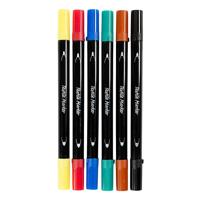 Creativ Company Dubbelzijdige textielstiften basiskleuren - 6st.