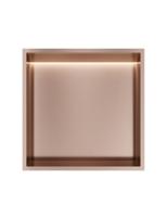 Hotbath &MORE Inbouwnis 30x30x10cm met LED IP44 Geborsteld Koper PVD