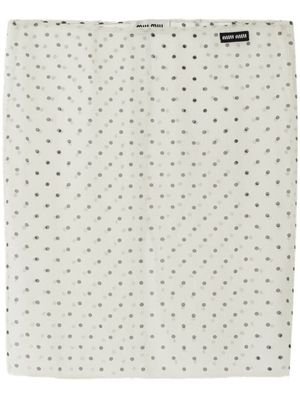 Miu Miu jupe mi-longue à pois - Tons neutres