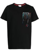 Ports V t-shirt à effet taches de peinture - Noir