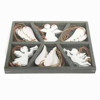 Small Foot - houten kersthangers engel, 18st.