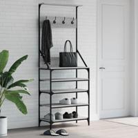 VidaXL Kledingrek met schoenenrek 70x34x184 cm grijs sonoma eikenkleur