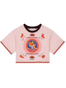 Dolce & Gabbana Kids t-shirt en coton à imprimé orange - Rose