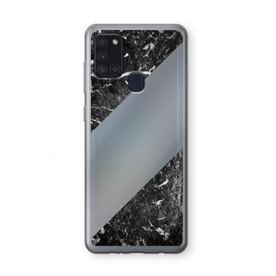 Zwart marmer: Samsung Galaxy A21s Transparant Hoesje