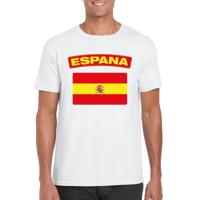 Spanje supporters t-shirt - met vlag print - wit - voor heren - landen - kleding