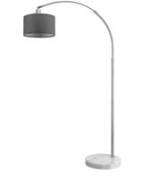 Booglamp, retro lamp, vloerlamp, Edelstaal, gebogen vloerlamp met lampenkap , verstelbaar