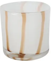Countryfield theelichthouder glas seet-sue 10x10cm wit
