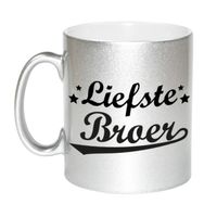 Liefste broer cadeau zilveren mok / beker sterren 330 ml