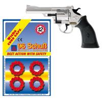 Speelgoed revolver - incl. plaffertjes - 12-rings - Verkleed pistool met schoten