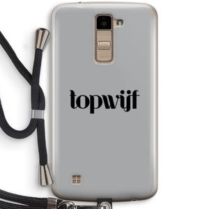 Topwijf Grijs Zwart: LG K10 (2016) Transparant Hoesje met koord