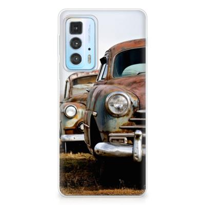 Motorola Edge 20 Pro | Siliconen hoesje | met foto Vintage Auto