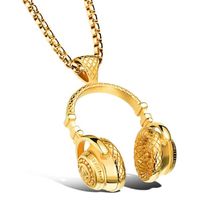 Mendes heren kettinghanger Headphone Gold - thumbnail