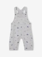 Fleece babytuinbroek met zeeprints gemêleerd grijs Fleece babytuinbroek met zeeprints gemêleerd grijs