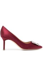 Manolo Blahnik escarpins Hangisi 70 mm à boucle ornée de cristal - Rouge