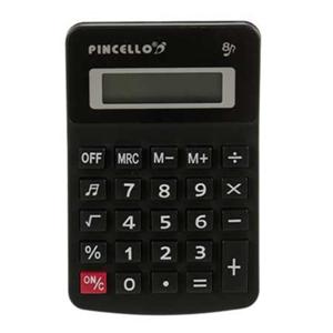 Rekenmachine/calculator - zwart - 7 x 11 cm - voor school of kantoor - Solar   -
