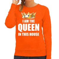 Woningsdag Im the queen in this house sweaters / trui voor thuisblijvers tijdens Koningsdag oranje dames 2XL  - - thumbnail