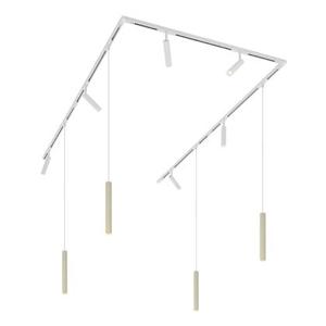 QAZQA Modern railsysteem met 6 spots en 4 hanglampen beige met wit