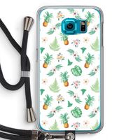 Ananas bladeren: Samsung Galaxy S6 Transparant Hoesje met koord
