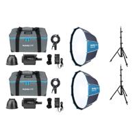 Nanlite Forza 150 LED dual kit (w/ light stand and softbox)
