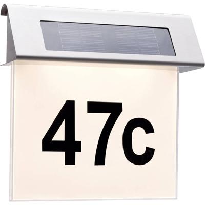 Paulmann 93765 4000870937655 Huisnummerlamp op zonne-energie 0.2 W Warmwit RVS, Wit