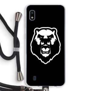 Angry Bear (black): Samsung Galaxy A10 Transparant Hoesje met koord